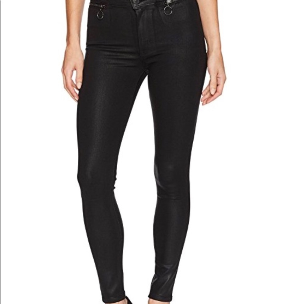 Hudson stark coated skinny jeans in mint condition